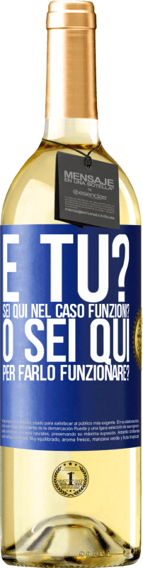 29,95 € Spedizione Gratuita | Vino bianco Edizione WHITE e tu? Sei qui nel caso funzioni, o sei qui per farlo funzionare? Etichetta Blu. Etichetta personalizzabile Vino giovane Raccogliere 2023 Verdejo