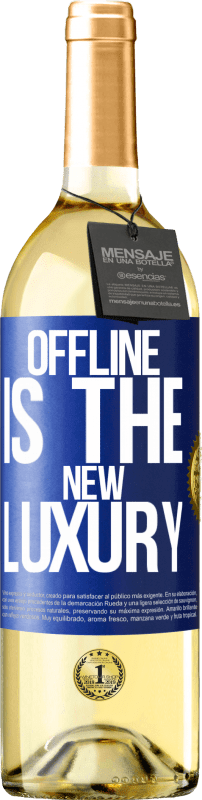 29,95 € Бесплатная доставка | Белое вино Издание WHITE Offline is the new luxury Синяя метка. Настраиваемая этикетка Молодое вино Урожай 2023 Verdejo