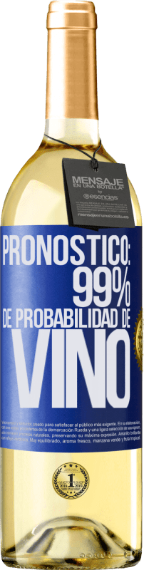 29,95 € Envío gratis | Vino Blanco Edición WHITE Pronóstico: 99% de probabilidad de vino Etiqueta Azul. Etiqueta personalizable Vino joven Cosecha 2023 Verdejo