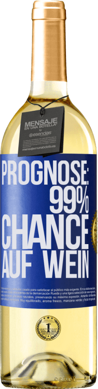 29,95 € Kostenloser Versand | Weißwein WHITE Ausgabe Prognose: 99% Chance auf Wein Blaue Markierung. Anpassbares Etikett Junger Wein Ernte 2023 Verdejo