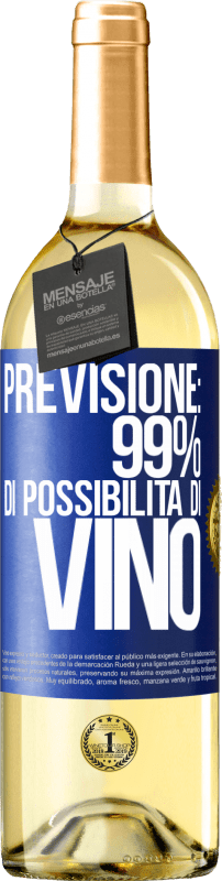 29,95 € Spedizione Gratuita | Vino bianco Edizione WHITE Previsione: 99% di possibilità di vino Etichetta Blu. Etichetta personalizzabile Vino giovane Raccogliere 2024 Verdejo