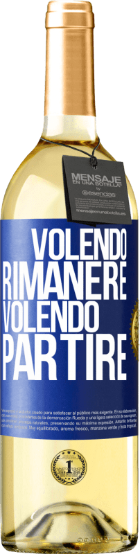 29,95 € Spedizione Gratuita | Vino bianco Edizione WHITE Volendo rimanere volendo partire Etichetta Blu. Etichetta personalizzabile Vino giovane Raccogliere 2024 Verdejo