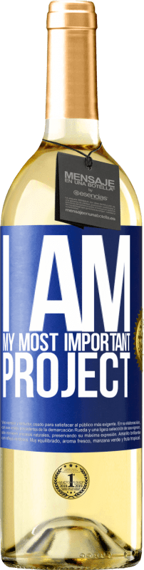 29,95 € Free Shipping | White Wine WHITE Edition I am my most important project Blue Label. Customizable label Young wine Harvest 2024 Verdejo