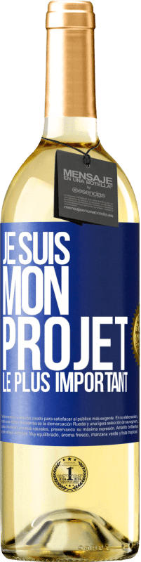 29,95 € Envoi gratuit | Vin blanc Édition WHITE Je suis mon projet le plus important Étiquette Bleue. Étiquette personnalisable Vin jeune Récolte 2024 Verdejo