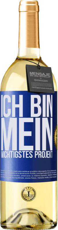 29,95 € Kostenloser Versand | Weißwein WHITE Ausgabe Ich bin mein wichtigstes Projekt Blaue Markierung. Anpassbares Etikett Junger Wein Ernte 2024 Verdejo