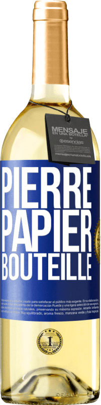 29,95 € Envoi gratuit | Vin blanc Édition WHITE Pierre-papier-bouteille Étiquette Bleue. Étiquette personnalisable Vin jeune Récolte 2023 Verdejo