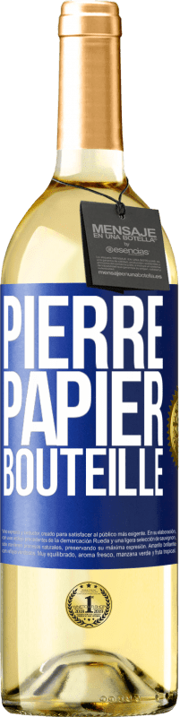 29,95 € Envoi gratuit | Vin blanc Édition WHITE Pierre-papier-bouteille Étiquette Bleue. Étiquette personnalisable Vin jeune Récolte 2024 Verdejo