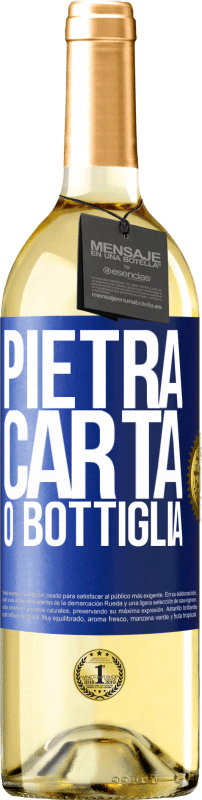 29,95 € Spedizione Gratuita | Vino bianco Edizione WHITE Pietra, carta o bottiglia Etichetta Blu. Etichetta personalizzabile Vino giovane Raccogliere 2023 Verdejo