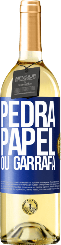 29,95 € Envio grátis | Vinho branco Edição WHITE Pedra, papel ou garrafa Etiqueta Azul. Etiqueta personalizável Vinho jovem Colheita 2024 Verdejo