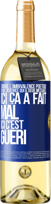 29,95 € Envoi gratuit | Vin blanc Édition WHITE J'adore l'ambivalence poétique d'une cicatrice qui a deux messages: ici ça a fait mal, ici c'est guéri Étiquette Bleue. Étiquette personnalisable Vin jeune Récolte 2025 Verdejo