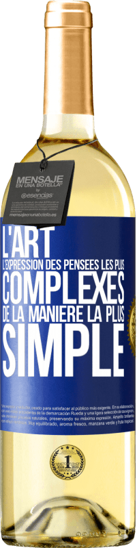 29,95 € Envoi gratuit | Vin blanc Édition WHITE L'ART. L'expression des pensées les plus complexes de la manière la plus simple Étiquette Bleue. Étiquette personnalisable Vin jeune Récolte 2024 Verdejo