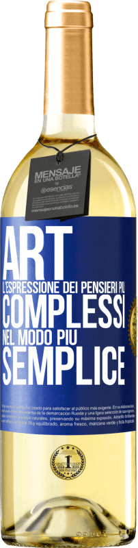 29,95 € Spedizione Gratuita | Vino bianco Edizione WHITE ART. L'espressione dei pensieri più complessi nel modo più semplice Etichetta Blu. Etichetta personalizzabile Vino giovane Raccogliere 2024 Verdejo