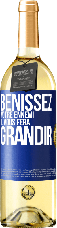 29,95 € Envoi gratuit | Vin blanc Édition WHITE Bénissez votre ennemi. Il vous fera grandir Étiquette Bleue. Étiquette personnalisable Vin jeune Récolte 2023 Verdejo