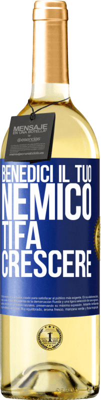 29,95 € Spedizione Gratuita | Vino bianco Edizione WHITE Benedici il tuo nemico. Ti fa crescere Etichetta Blu. Etichetta personalizzabile Vino giovane Raccogliere 2024 Verdejo