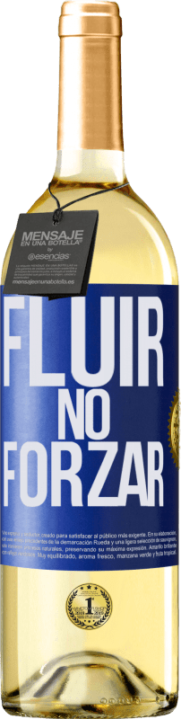 29,95 € Envío gratis | Vino Blanco Edición WHITE Fluir, no forzar Etiqueta Azul. Etiqueta personalizable Vino joven Cosecha 2024 Verdejo