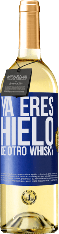 29,95 € Envío gratis | Vino Blanco Edición WHITE Ya eres hielo de otro whisky Etiqueta Azul. Etiqueta personalizable Vino joven Cosecha 2023 Verdejo