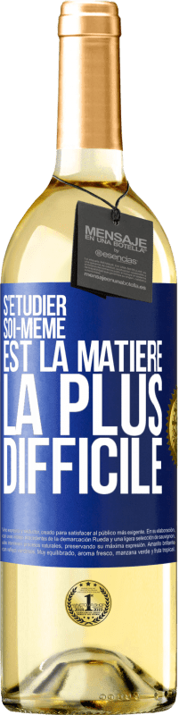 29,95 € Envoi gratuit | Vin blanc Édition WHITE S'étudier soi-même est la matière la plus difficile Étiquette Bleue. Étiquette personnalisable Vin jeune Récolte 2023 Verdejo