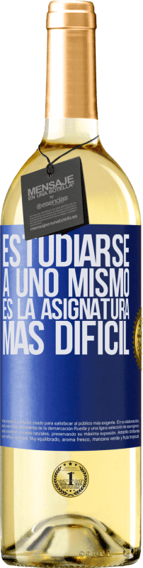 29,95 € Envío gratis | Vino Blanco Edición WHITE Estudiarse a uno mismo es la asignatura más difícil Etiqueta Azul. Etiqueta personalizable Vino joven Cosecha 2023 Verdejo