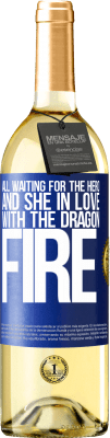 29,95 € Free Shipping | White Wine WHITE Edition All waiting for the hero and she in love with the dragon fire Blue Label. Customizable label Young wine Harvest 2024 Verdejo