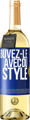 29,95 € Envoi gratuit | Vin blanc Édition WHITE Buvez-le avec du style Étiquette Bleue. Étiquette personnalisable Vin jeune Récolte 2023 Verdejo