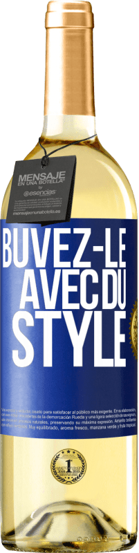 29,95 € Envoi gratuit | Vin blanc Édition WHITE Buvez-le avec du style Étiquette Bleue. Étiquette personnalisable Vin jeune Récolte 2023 Verdejo