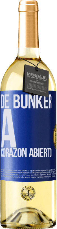 29,95 € Envío gratis | Vino Blanco Edición WHITE De búnker a corazon abierto Etiqueta Azul. Etiqueta personalizable Vino joven Cosecha 2024 Verdejo