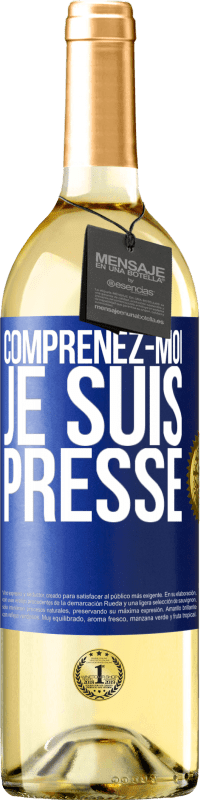 29,95 € Envoi gratuit | Vin blanc Édition WHITE Comprenez-moi, je suis pressé Étiquette Bleue. Étiquette personnalisable Vin jeune Récolte 2025 Verdejo