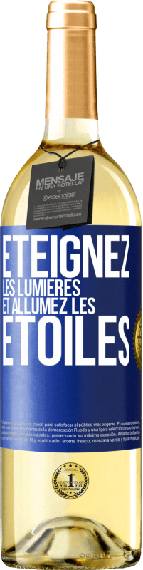 29,95 € Envoi gratuit | Vin blanc Édition WHITE Éteignez les lumières et allumez les étoiles Étiquette Bleue. Étiquette personnalisable Vin jeune Récolte 2024 Verdejo