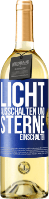 29,95 € Kostenloser Versand | Weißwein WHITE Ausgabe Licht ausschalten und Sterne einschalten Blaue Markierung. Anpassbares Etikett Junger Wein Ernte 2024 Verdejo