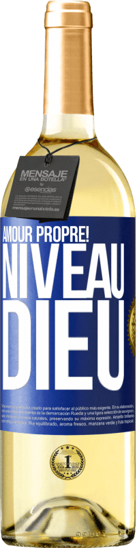 29,95 € Envoi gratuit | Vin blanc Édition WHITE Amour propre! Niveau Dieu Étiquette Bleue. Étiquette personnalisable Vin jeune Récolte 2024 Verdejo