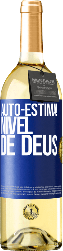 29,95 € Envio grátis | Vinho branco Edição WHITE Auto-estima! Nível de Deus Etiqueta Azul. Etiqueta personalizável Vinho jovem Colheita 2024 Verdejo