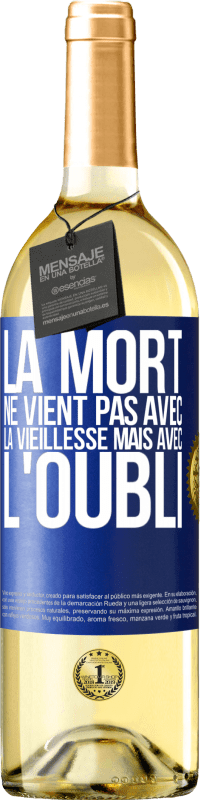 29,95 € Envoi gratuit | Vin blanc Édition WHITE La mort ne vient pas avec la vieillesse, mais avec l'oubli Étiquette Bleue. Étiquette personnalisable Vin jeune Récolte 2024 Verdejo