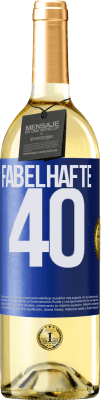 29,95 € Kostenloser Versand | Weißwein WHITE Ausgabe Fabelhafte 40 Blaue Markierung. Anpassbares Etikett Junger Wein Ernte 2024 Verdejo