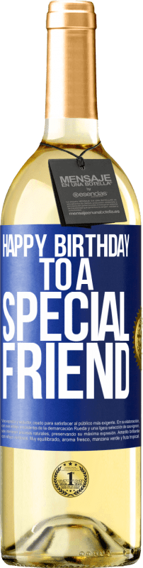 29,95 € Free Shipping | White Wine WHITE Edition Happy birthday to a special friend Blue Label. Customizable label Young wine Harvest 2023 Verdejo