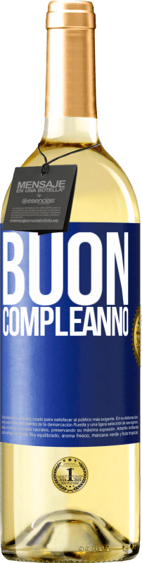 29,95 € Spedizione Gratuita | Vino bianco Edizione WHITE Buon compleanno Etichetta Blu. Etichetta personalizzabile Vino giovane Raccogliere 2024 Verdejo