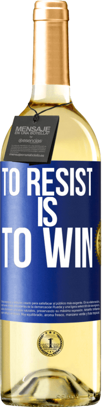 29,95 € 送料無料 | 白ワイン WHITEエディション 抵抗することは勝つことです 青いタグ. カスタマイズ可能なラベル 若いワイン 収穫 2025 Verdejo