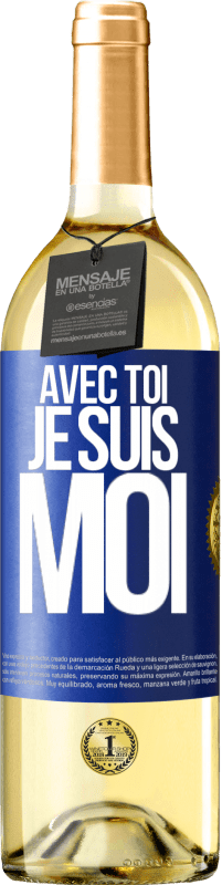 29,95 € Envoi gratuit | Vin blanc Édition WHITE Avec toi, je suis moi Étiquette Bleue. Étiquette personnalisable Vin jeune Récolte 2023 Verdejo