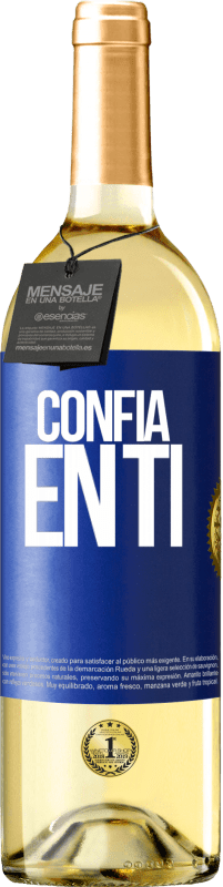 29,95 € Envío gratis | Vino Blanco Edición WHITE Confía en ti Etiqueta Azul. Etiqueta personalizable Vino joven Cosecha 2024 Verdejo