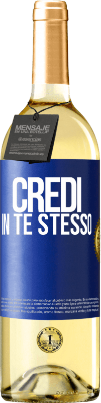 29,95 € Spedizione Gratuita | Vino bianco Edizione WHITE Credi in te stesso Etichetta Blu. Etichetta personalizzabile Vino giovane Raccogliere 2024 Verdejo