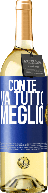 29,95 € Spedizione Gratuita | Vino bianco Edizione WHITE Con te va tutto meglio Etichetta Blu. Etichetta personalizzabile Vino giovane Raccogliere 2024 Verdejo