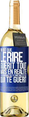 29,95 € Envoi gratuit | Vin blanc Édition WHITE On dit que le rire guérit tout, mais en réalité, le responsable de te faire rire est celui qui te guérit Étiquette Bleue. Étiquette personnalisable Vin jeune Récolte 2023 Verdejo