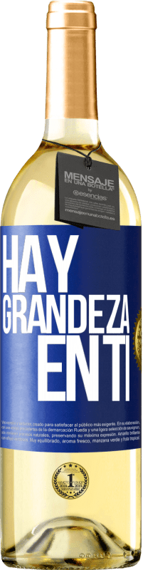 29,95 € Envío gratis | Vino Blanco Edición WHITE Hay grandeza en ti Etiqueta Azul. Etiqueta personalizable Vino joven Cosecha 2024 Verdejo