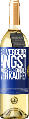 29,95 € Kostenloser Versand | Weißwein WHITE Ausgabe Sie vergeben Angst, um uns Sicherheit zu verkaufen Blaue Markierung. Anpassbares Etikett Junger Wein Ernte 2024 Verdejo