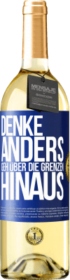 29,95 € Kostenloser Versand | Weißwein WHITE Ausgabe Denke anders. Geh über die Grenzen hinaus Blaue Markierung. Anpassbares Etikett Junger Wein Ernte 2023 Verdejo