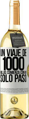 29,95 € Envío gratis | Vino Blanco Edición WHITE Un viaje de mil millas comienza con un solo paso Etiqueta Blanca. Etiqueta personalizable Vino joven Cosecha 2023 Verdejo