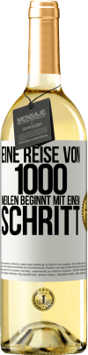 29,95 € Kostenloser Versand | Weißwein WHITE Ausgabe Eine Reise von 1000 Meilen beginnt mit einem Schritt Weißes Etikett. Anpassbares Etikett Junger Wein Ernte 2023 Verdejo