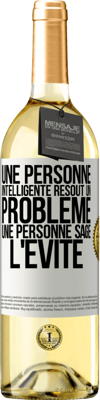 29,95 € Envoi gratuit | Vin blanc Édition WHITE Une personne intelligente résout un problème. Une personne sage l'évite Étiquette Blanche. Étiquette personnalisable Vin jeune Récolte 2024 Verdejo