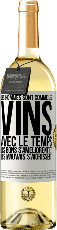 29,95 € Envoi gratuit | Vin blanc Édition WHITE Les hommes sont comme les vins : avec le temps, les bons s'améliorent et les mauvais s'aigrissent Étiquette Blanche. Étiquette personnalisable Vin jeune Récolte 2024 Verdejo