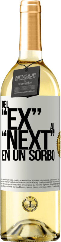 29,95 € Kostenloser Versand | Weißwein WHITE Ausgabe Del EX al NEXT en un sorbo Weißes Etikett. Anpassbares Etikett Junger Wein Ernte 2024 Verdejo