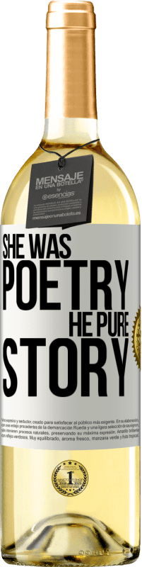 29,95 € Free Shipping | White Wine WHITE Edition She was poetry, he pure story White Label. Customizable label Young wine Harvest 2022 Verdejo